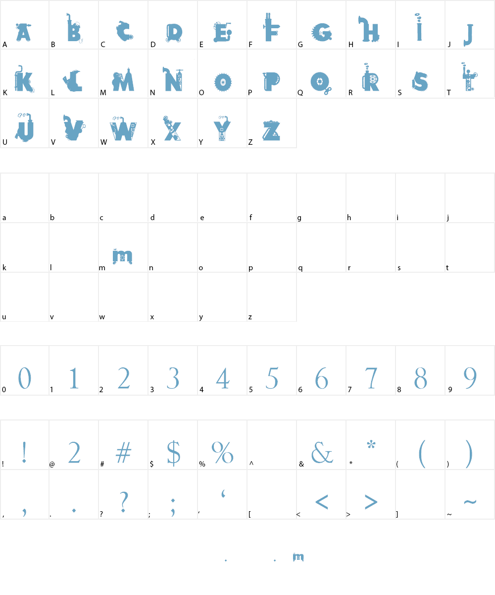 Fabulous Steampunk Font Character